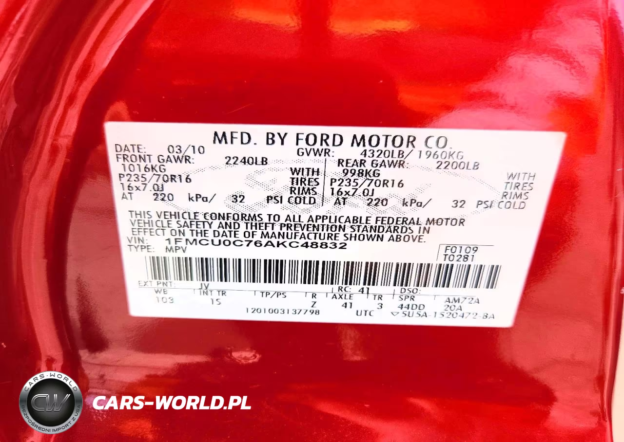 2010 Ford Escape Xls VIN:1FMCU0C76AKC48832 - 13