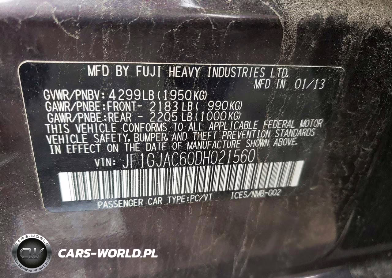 2013 Subaru Impreza Premium VIN:JF1GJAC60DH021560 - 12