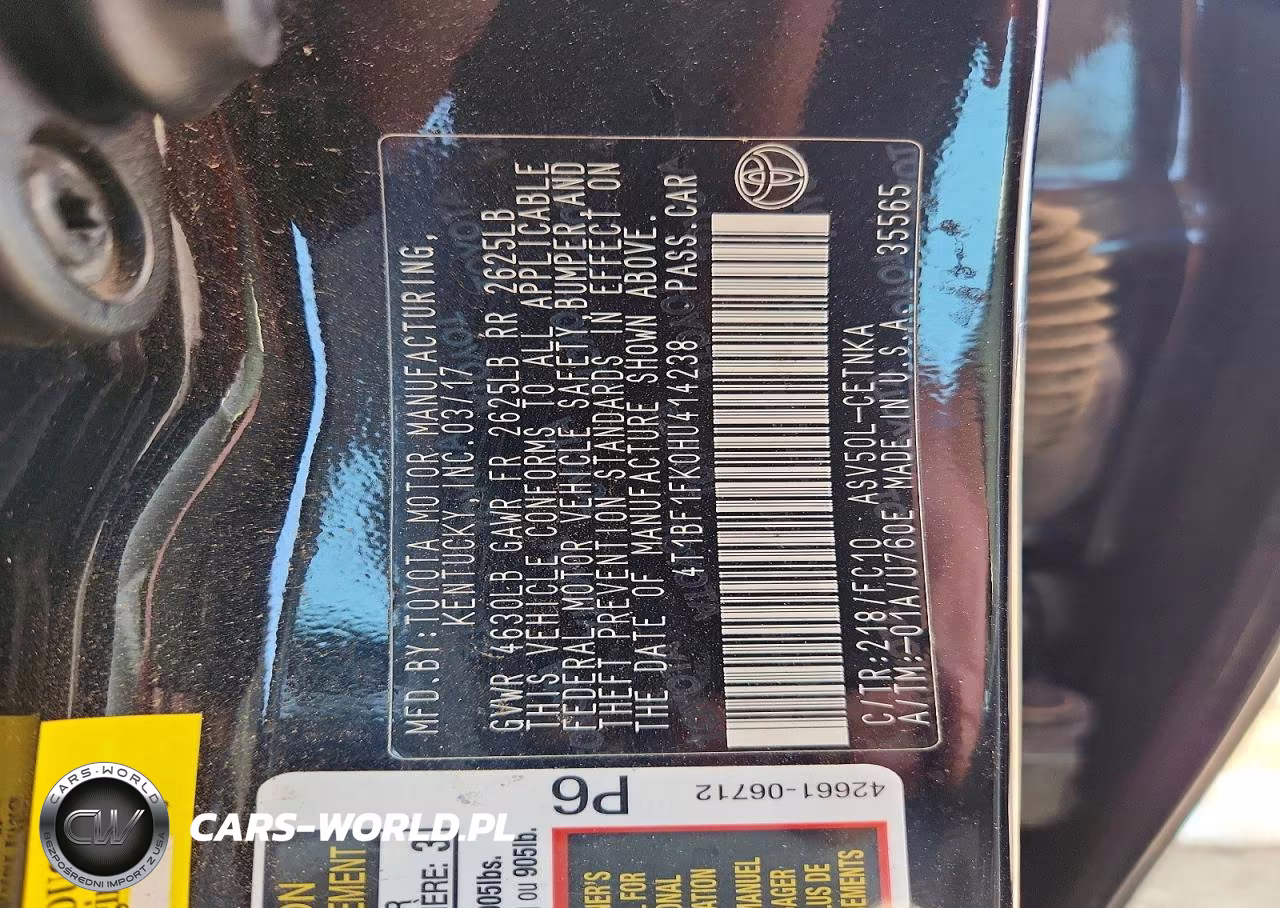2017 Toyota Camry Le VIN:4T1BF1FK0HU414238 - 12