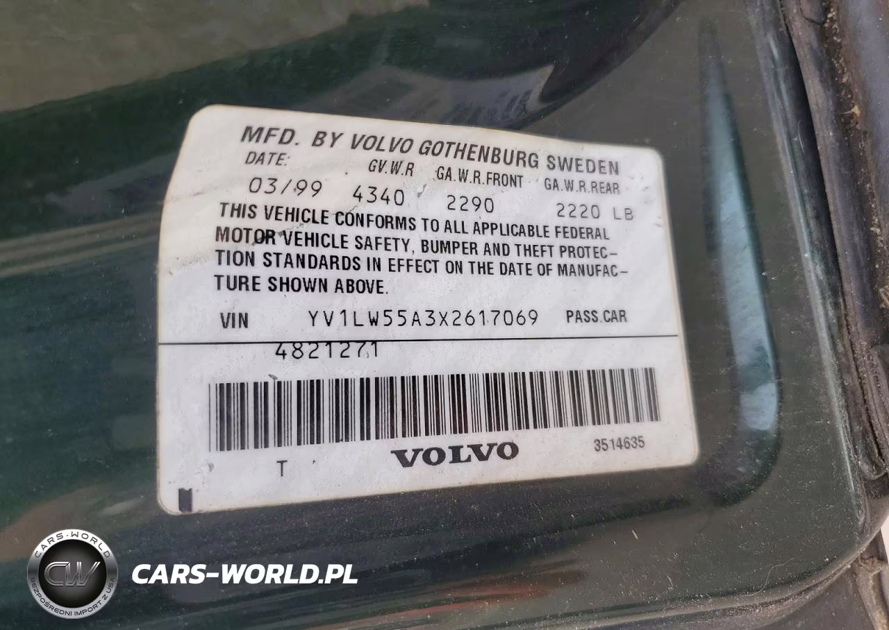 1999 Volvo V70 VIN:YV1LW55A3X2617069 - 12