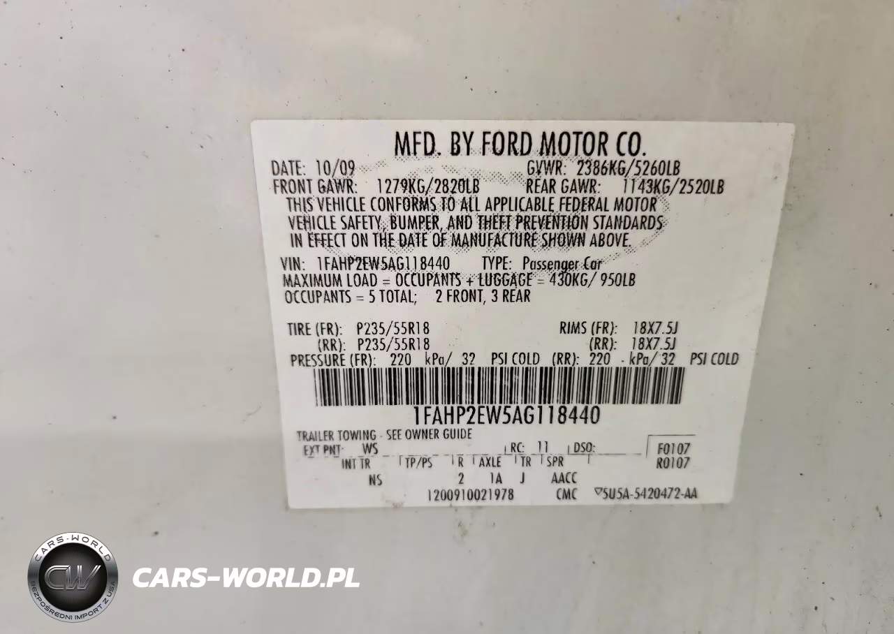 2010 Ford Taurus Sel VIN:1FAHP2EW5AG118440 - 13