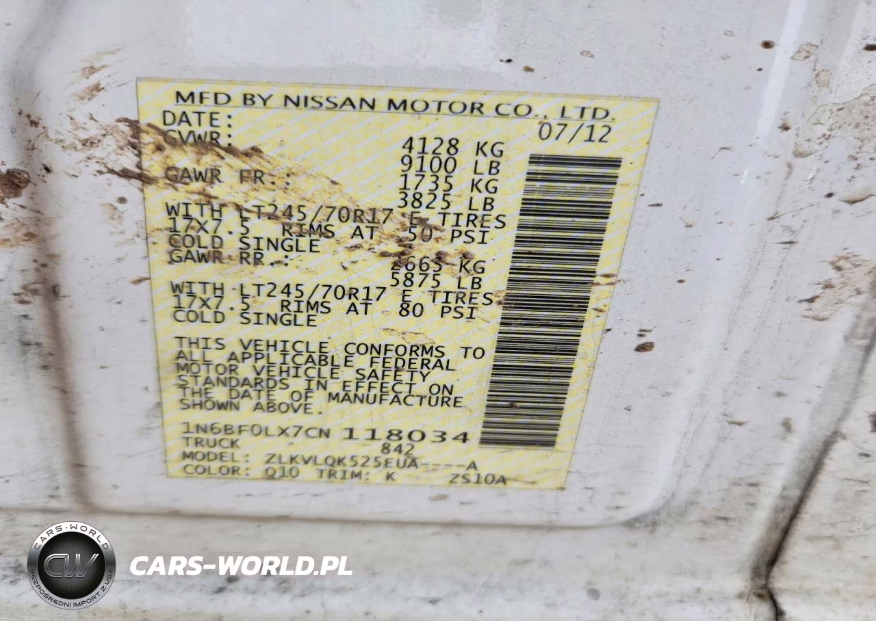 2012 Nissan Nv 2500 VIN:1N6BF0LX7CN118034 - 13