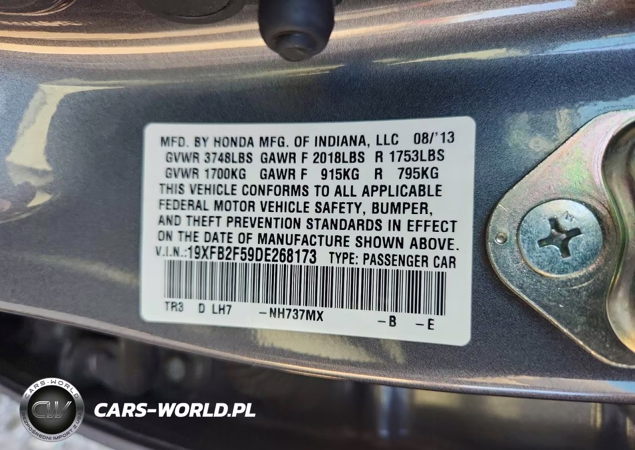 2013 Honda Civic Lx VIN:19XFB2F59DE268173 - 13