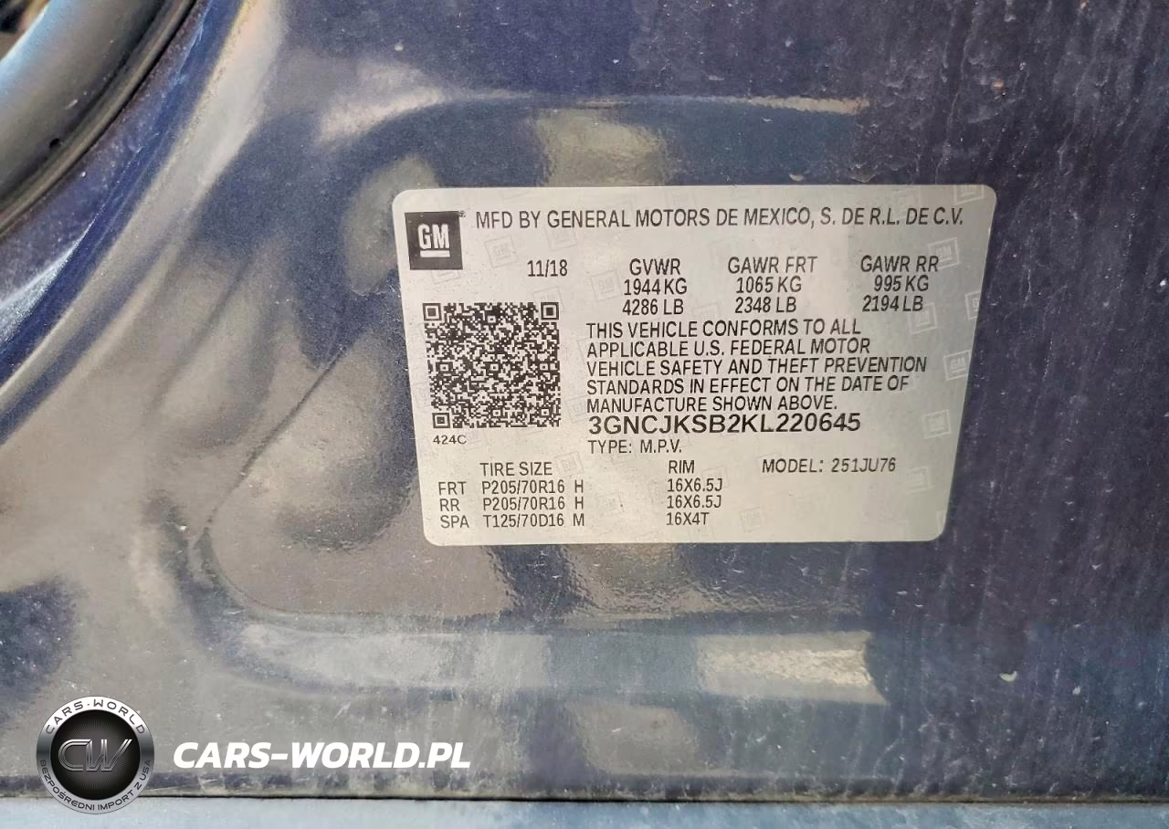 2019 Chevrolet Trax Ls VIN:3GNCJKSB2KL220645 - 13