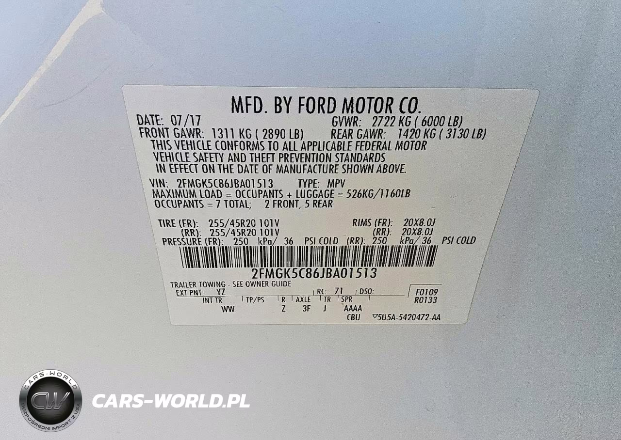 2018 Ford Flex Sel VIN:2FMGK5C86JBA01513 - 13