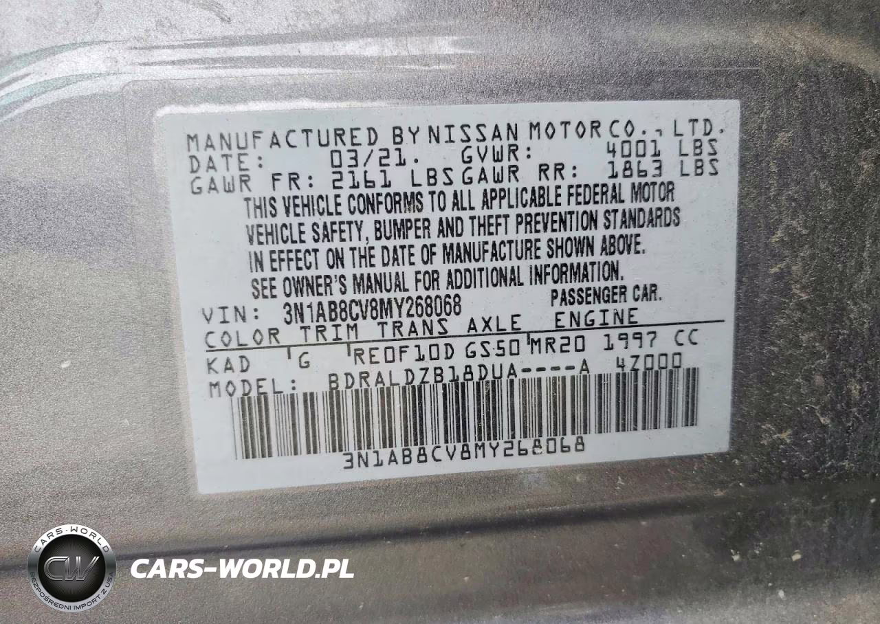 2021 Nissan Sentra Sv VIN:3N1AB8CV8MY268068 - 13