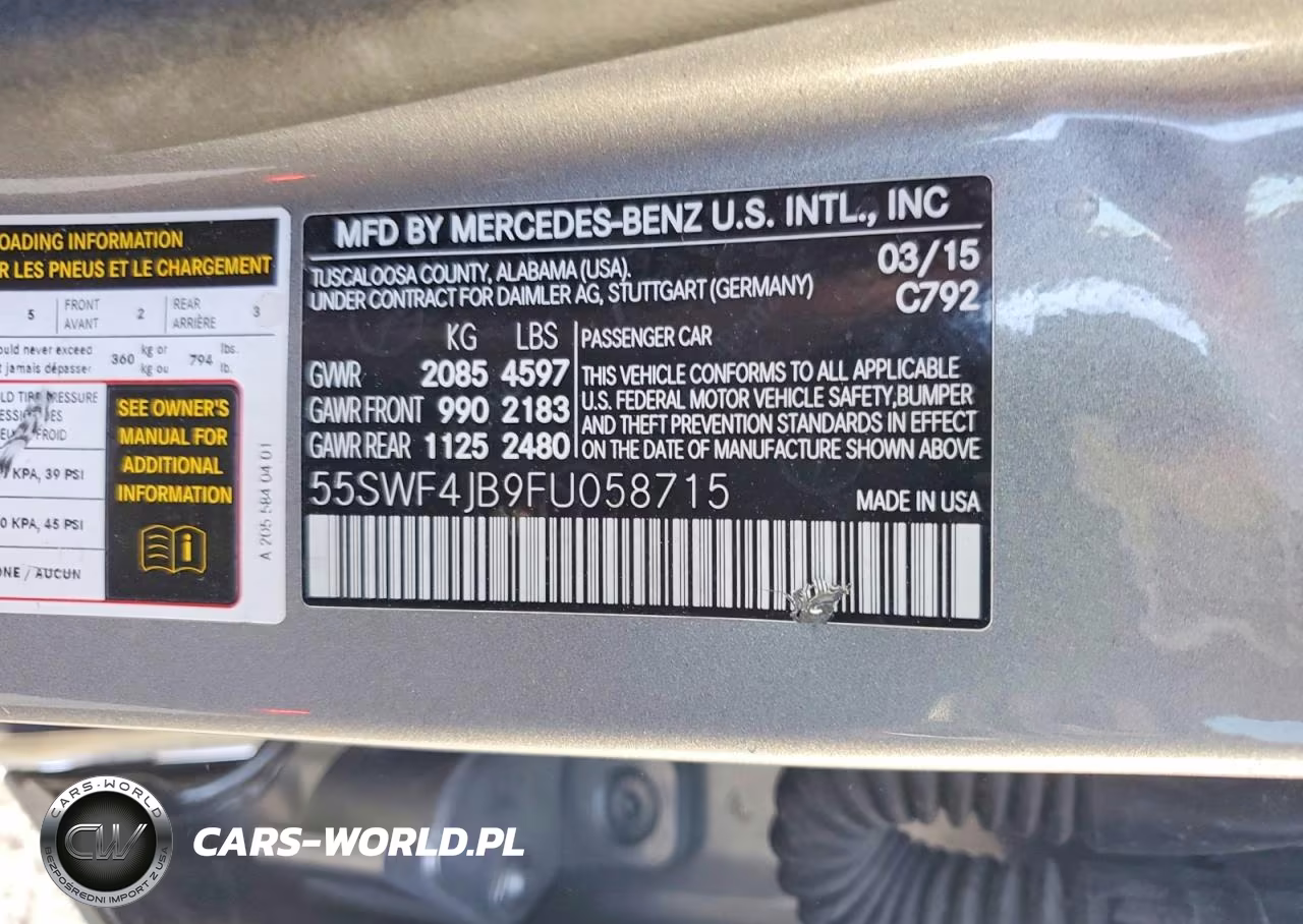 2015 Mercedes-Benz C 300 VIN:55SWF4JB9FU058715 - 13