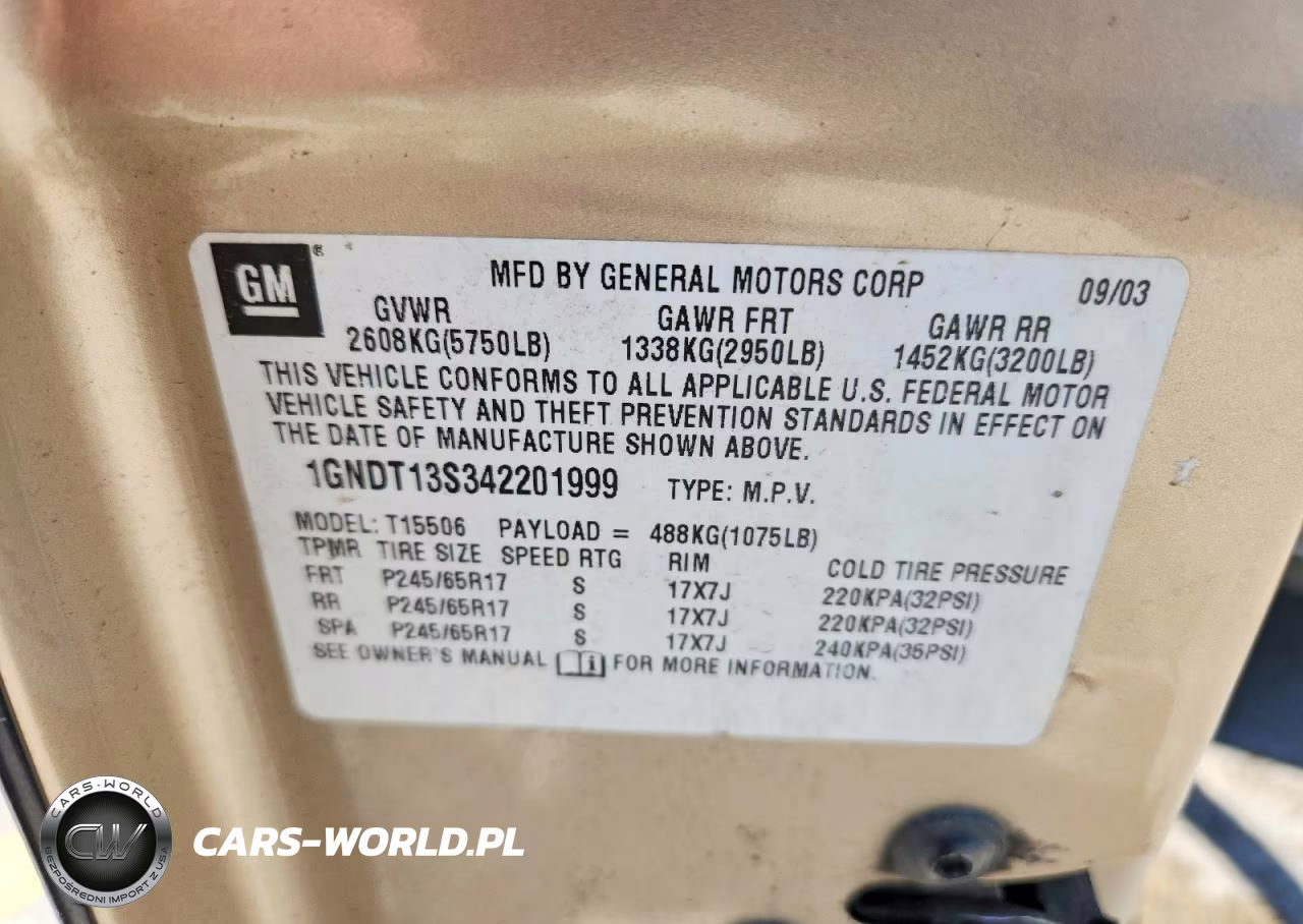 2004 Chevrolet Trailblazer Ls VIN:1GNDT13S342201999 - 13