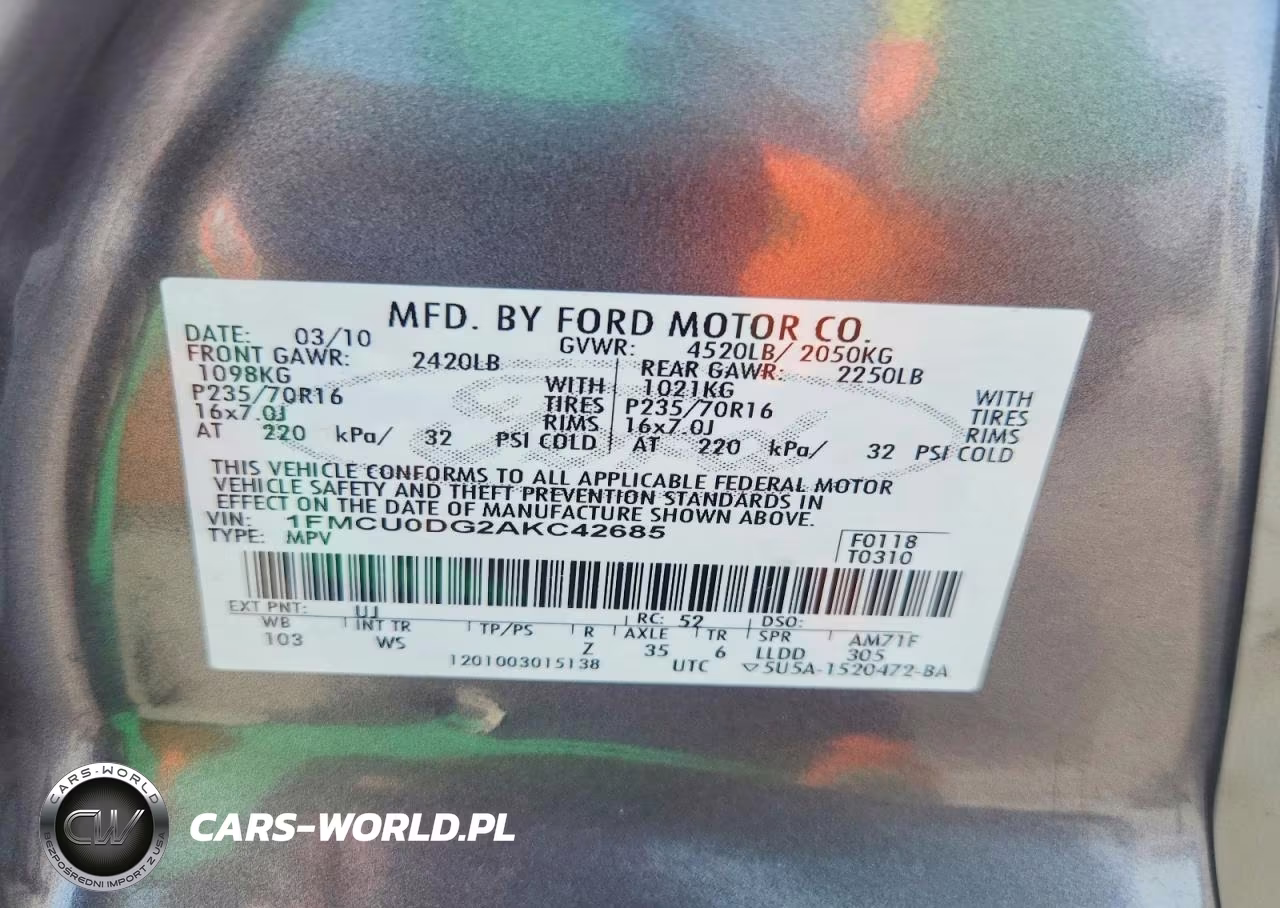 2010 Ford Escape Xlt VIN:1FMCU0DG2AKC42685 - 13