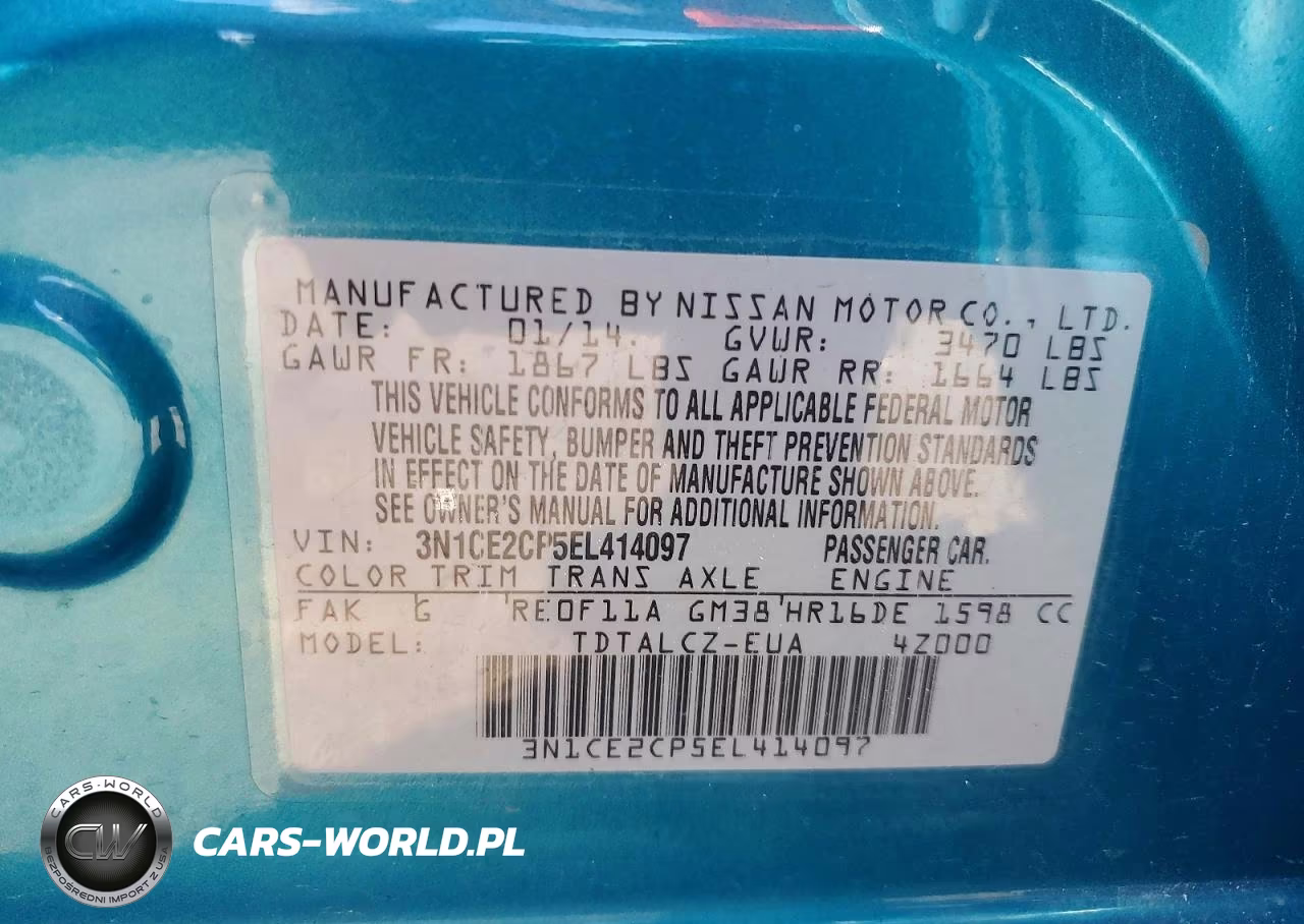2014 Nissan Versa Note S Plus VIN:3N1CE2CP5EL414097 - 12