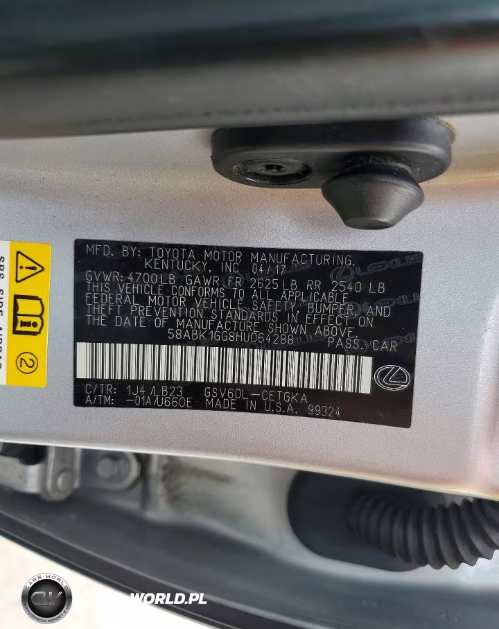 2017 Lexus Es 350 VIN:58ABK1GG8HU064288 - 12