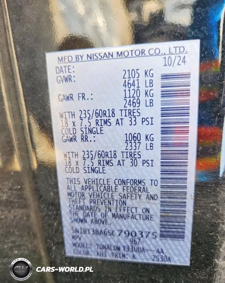 2025 Nissan Rogue Sv VIN:5N1BT3BA6SC790375 - 12