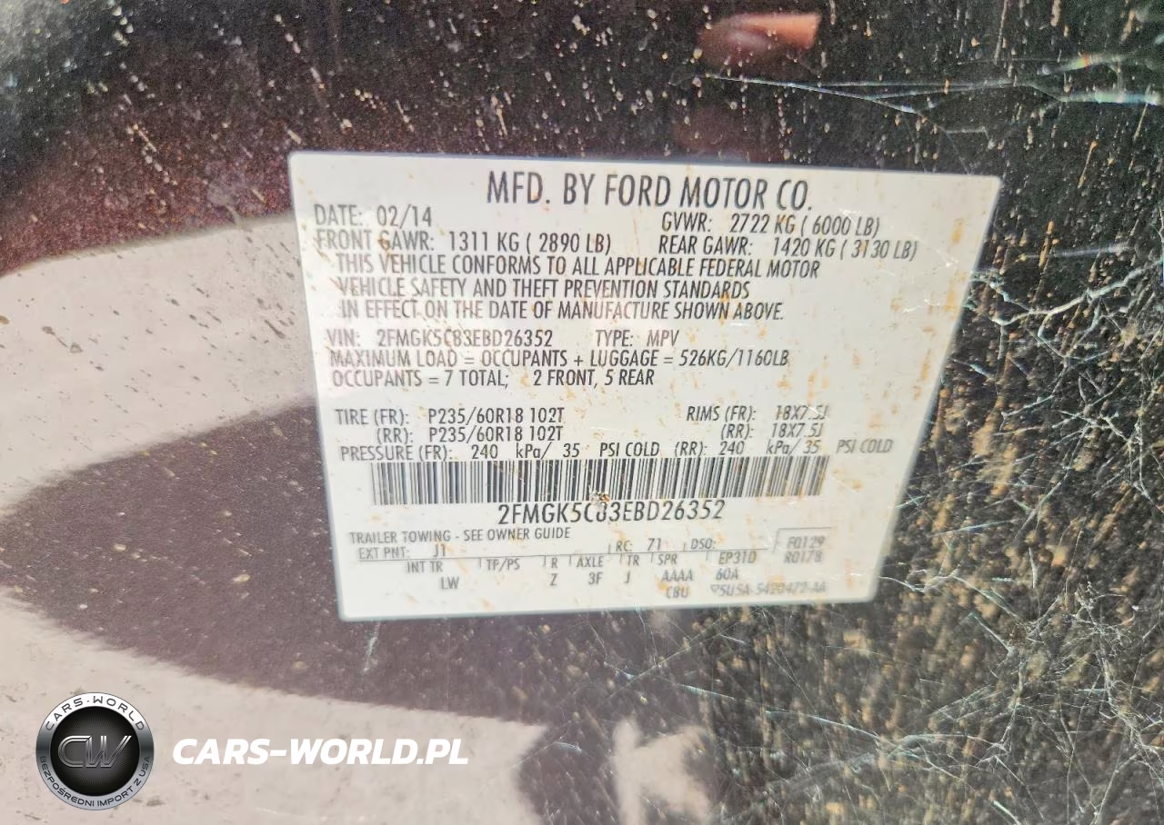 2014 Ford Flex Sel VIN:2FMGK5C83EBD26352 - 13
