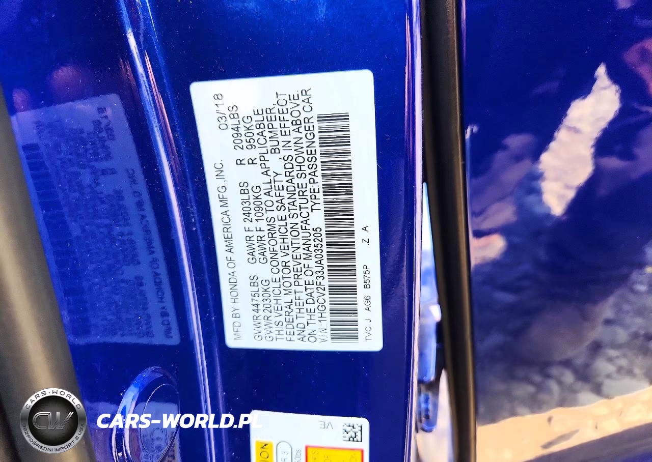 2018 Honda Accord Sport VIN:1HGCV2F33JA035205 - 12