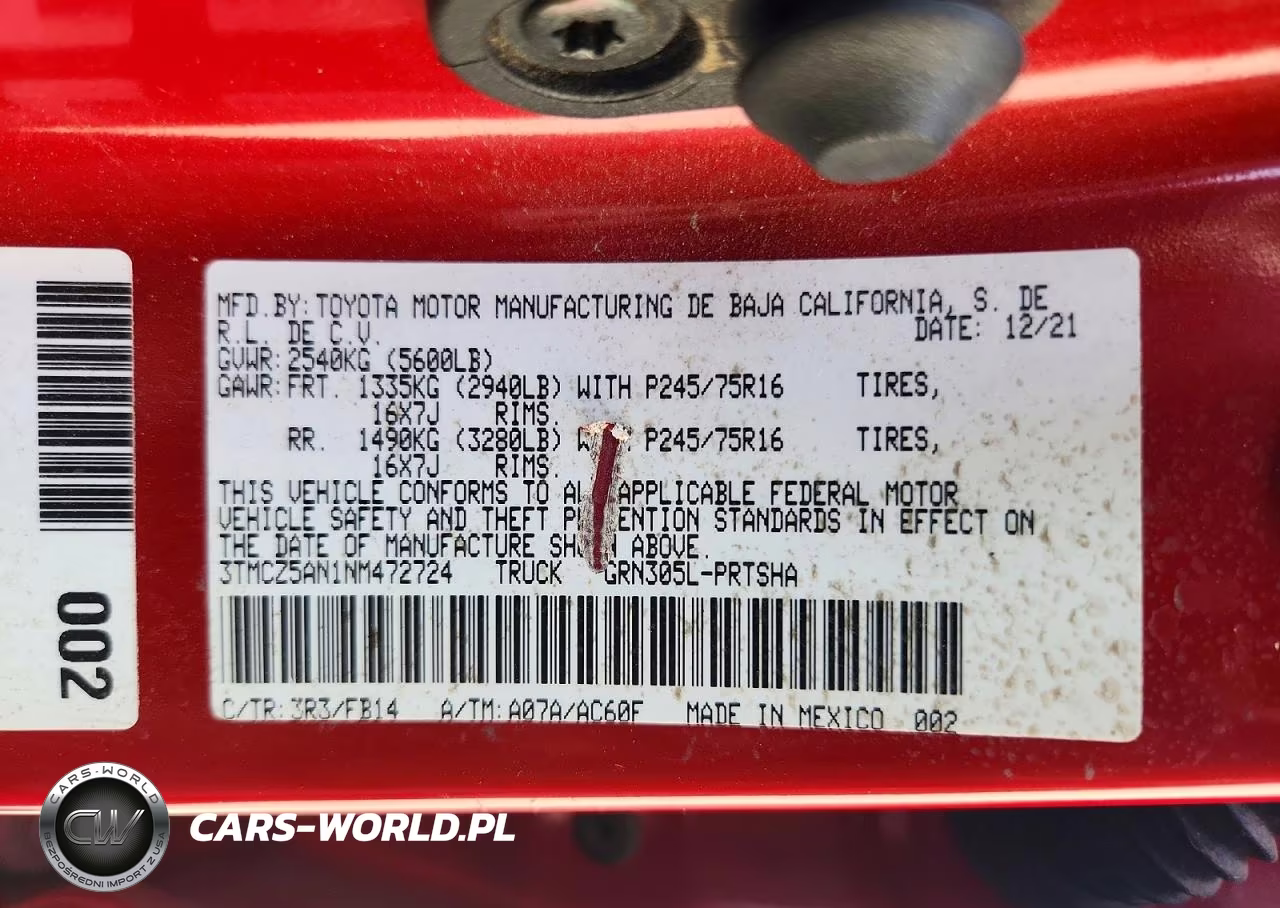2022 Toyota Tacoma Sr V6 VIN:3TMCZ5AN1NM472724 - 12