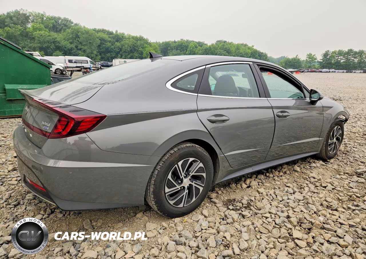 2021 Hyundai Sonata Hybrid Blue VIN:KMHL24JJ3MA020745 - 3