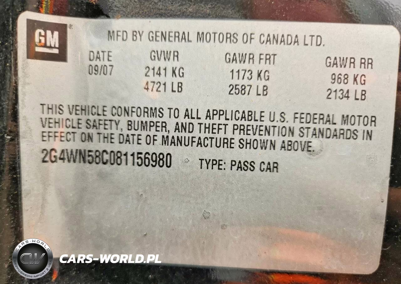 2008 Buick Lacrosse Super Series VIN:2G4WN58C081156980 - 12