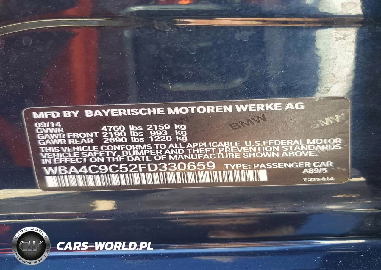 2015 BMW 428 Xi Gran Coupe Sulev VIN:WBA4C9C52FD330659 - 12