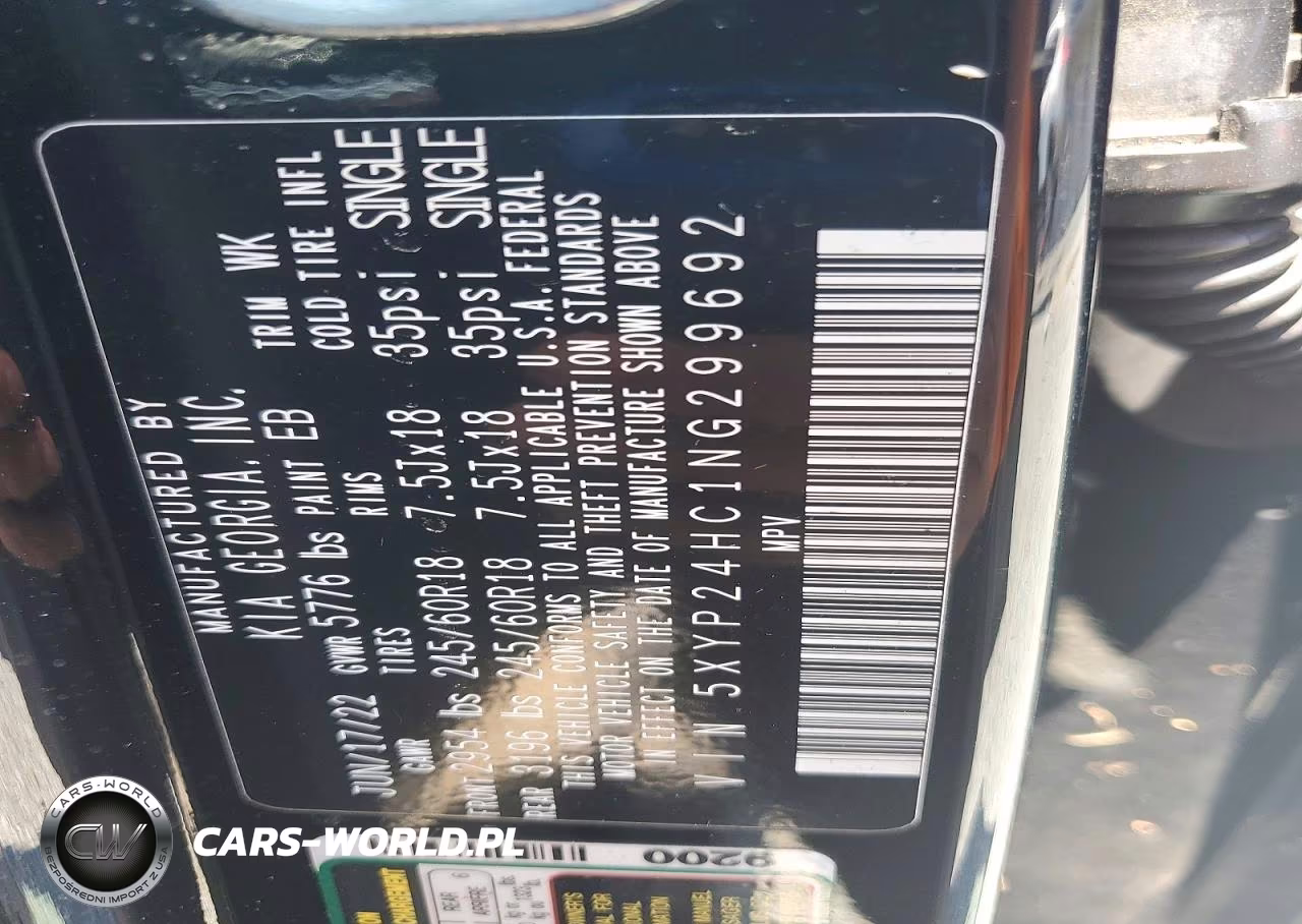 2022 Kia Telluride Lx VIN:5XYP24HC1NG299692 - 13
