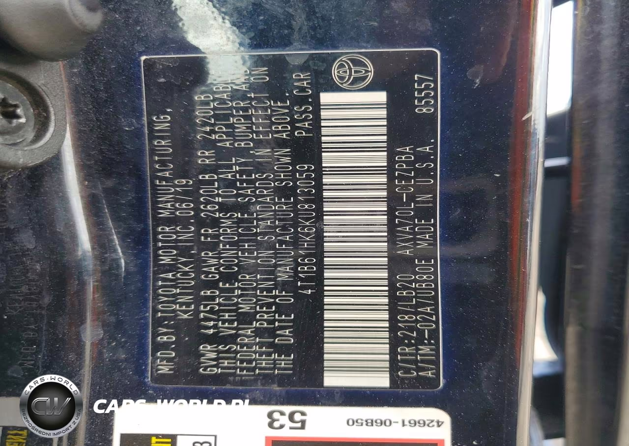 2019 Toyota Camry Xse VIN:4T1B61HK6KU813059 - 12