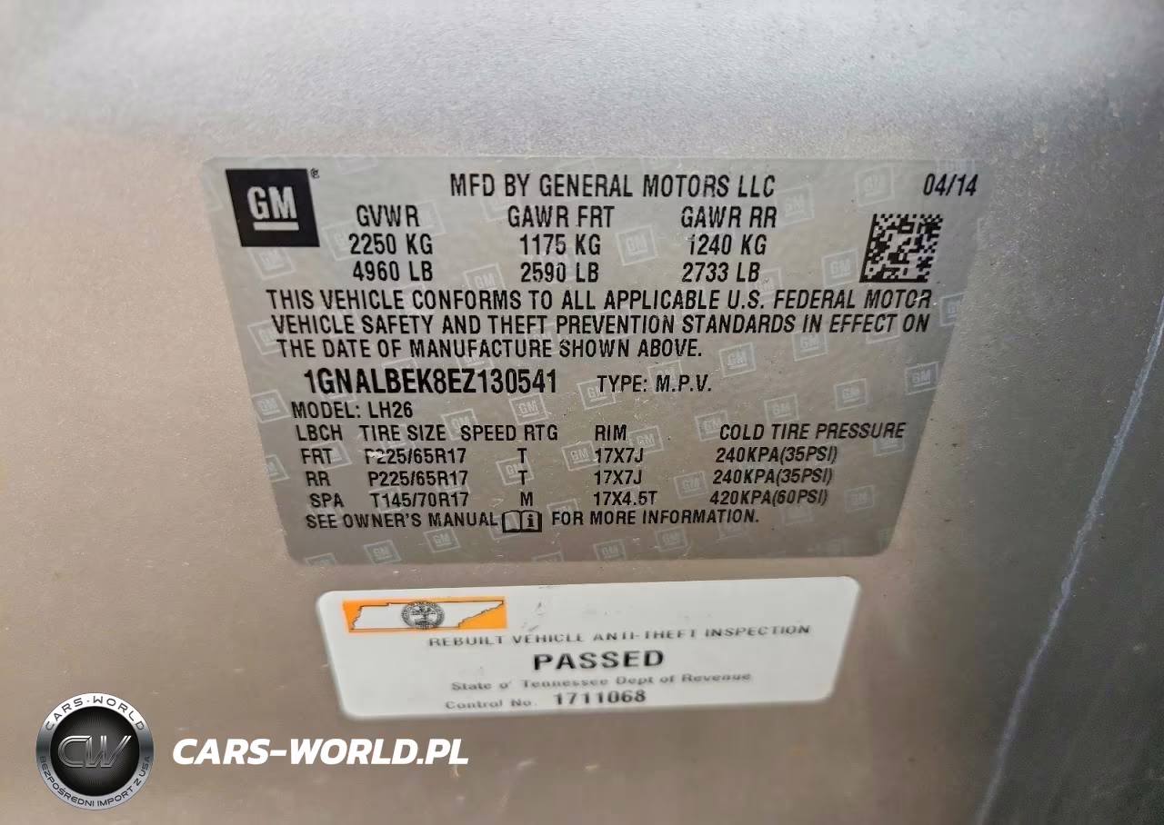2014 Chevrolet Equinox Lt VIN:1GNALBEK8EZ130541 - 13
