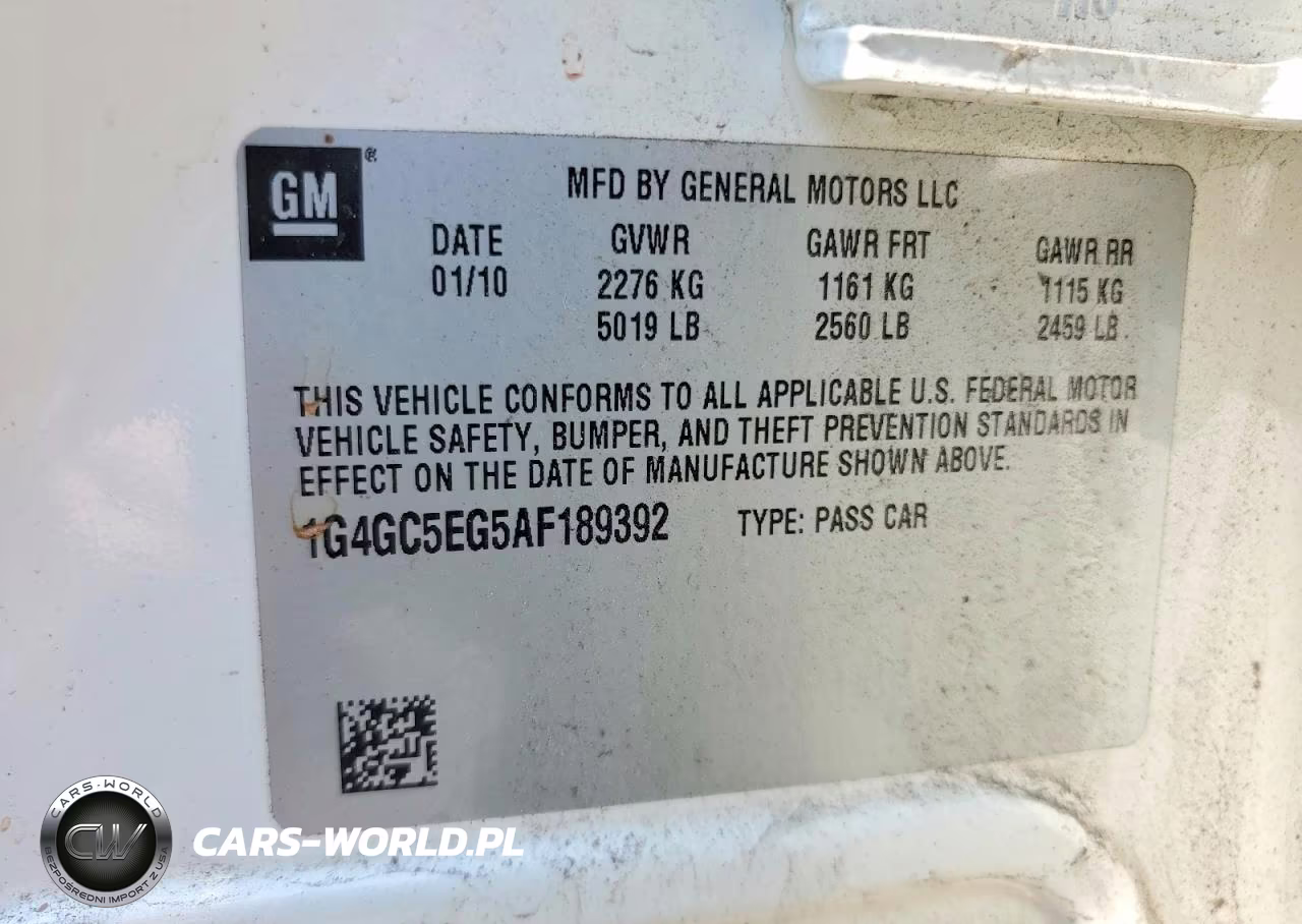 2010 Buick Lacrosse Cxl VIN:1G4GC5EG5AF189392 - 12