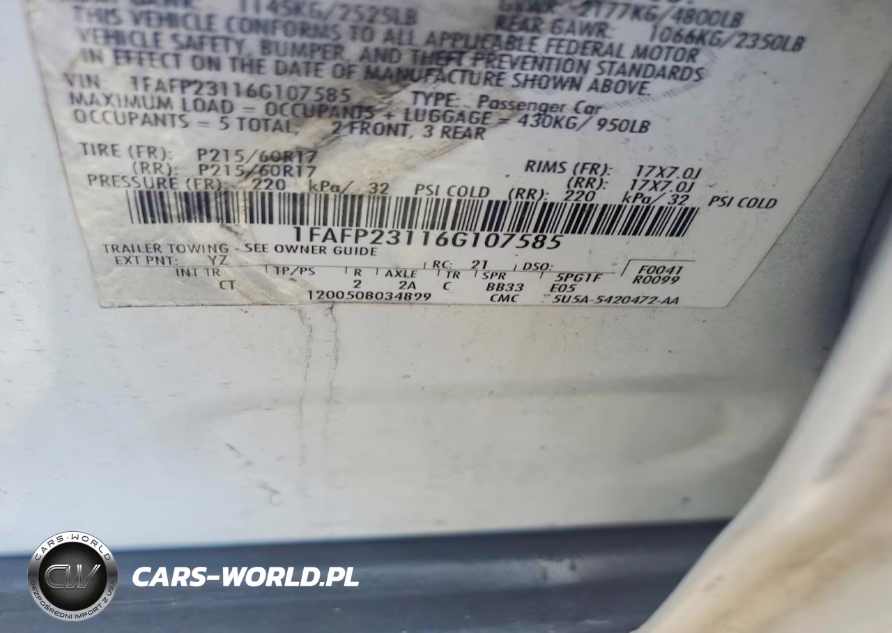 2006 Ford Five Hundred Se VIN:1FAFP23116G107585 - 12