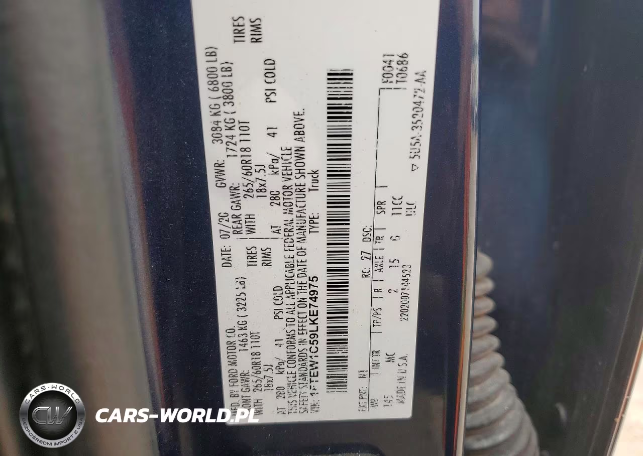 2020 Ford F150 Supercrew VIN:1FTEW1C59LKE74975 - 12