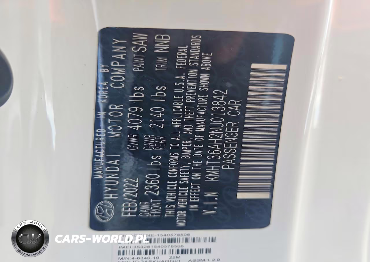 2022 Hyundai Veloster N Base VIN:KMHT36AH2NU013842 - 12