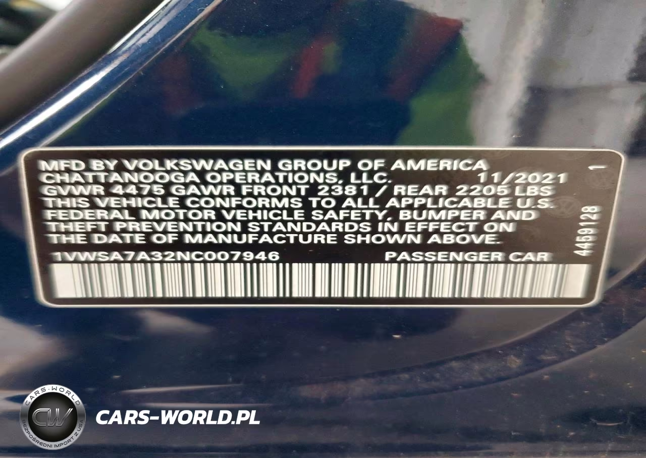 2022 Volkswagen Passat Se VIN:1VWSA7A32NC007946 - 13