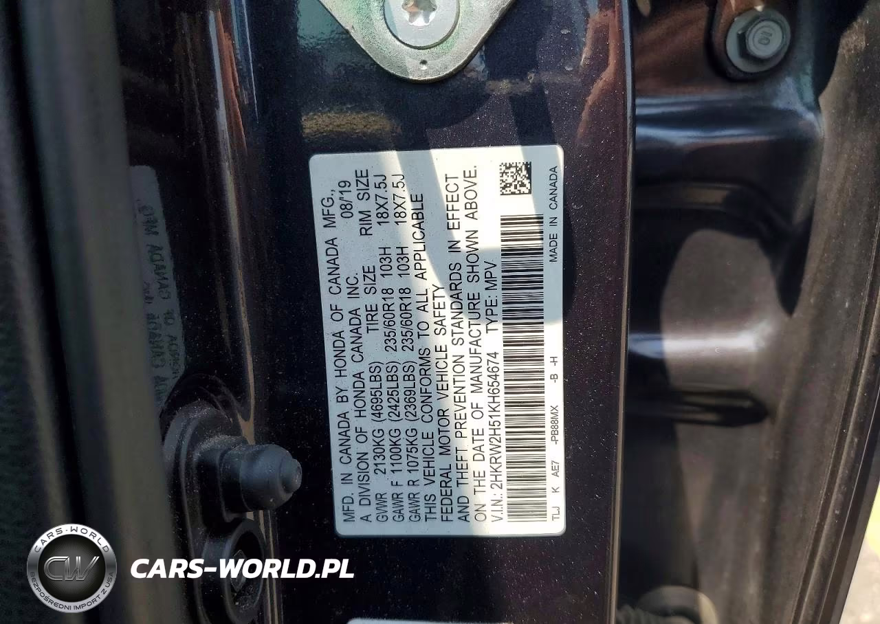 2019 Honda Cr-V Ex VIN:2HKRW2H51KH654674 - 14
