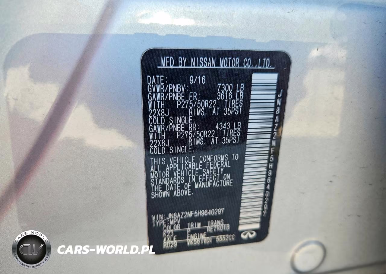 2017 Infiniti Qx80 Base VIN:JN8AZ2NF5H9640297 - 13