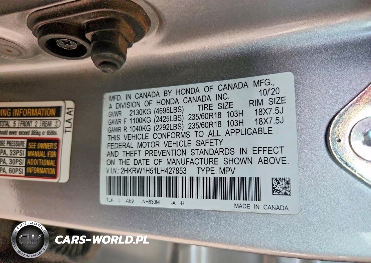 2020 Honda Cr-V Ex VIN:2HKRW1H51LH427853 - 13