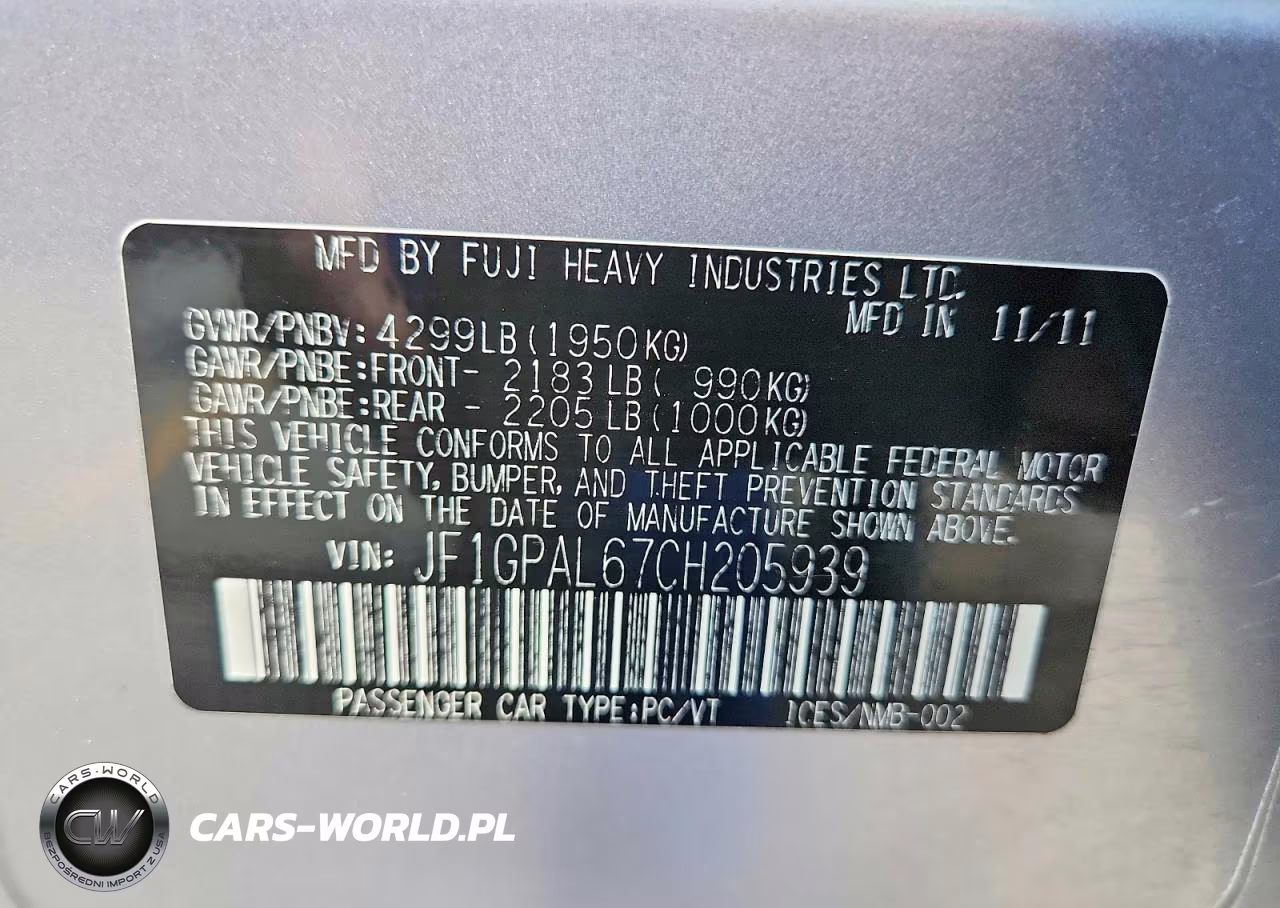 2012 Subaru Impreza Sport Premium VIN:JF1GPAL67CH205939 - 13