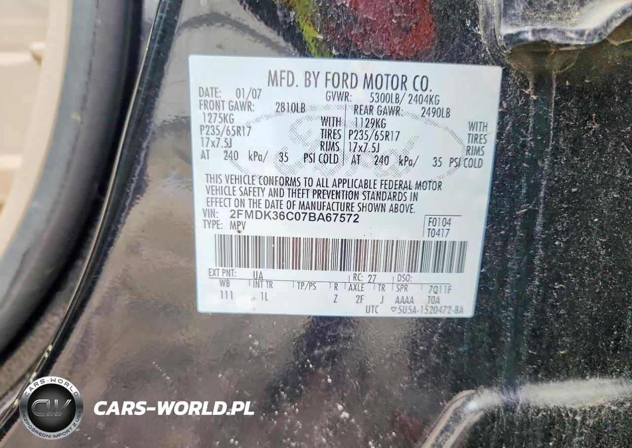 2007 Ford Edge Se VIN:2FMDK36C07BA67572 - 13
