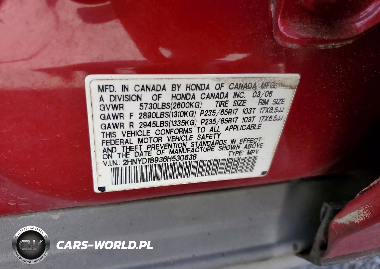 2006 Acura Mdx Touring VIN:2HNYD18936H530638 - 13