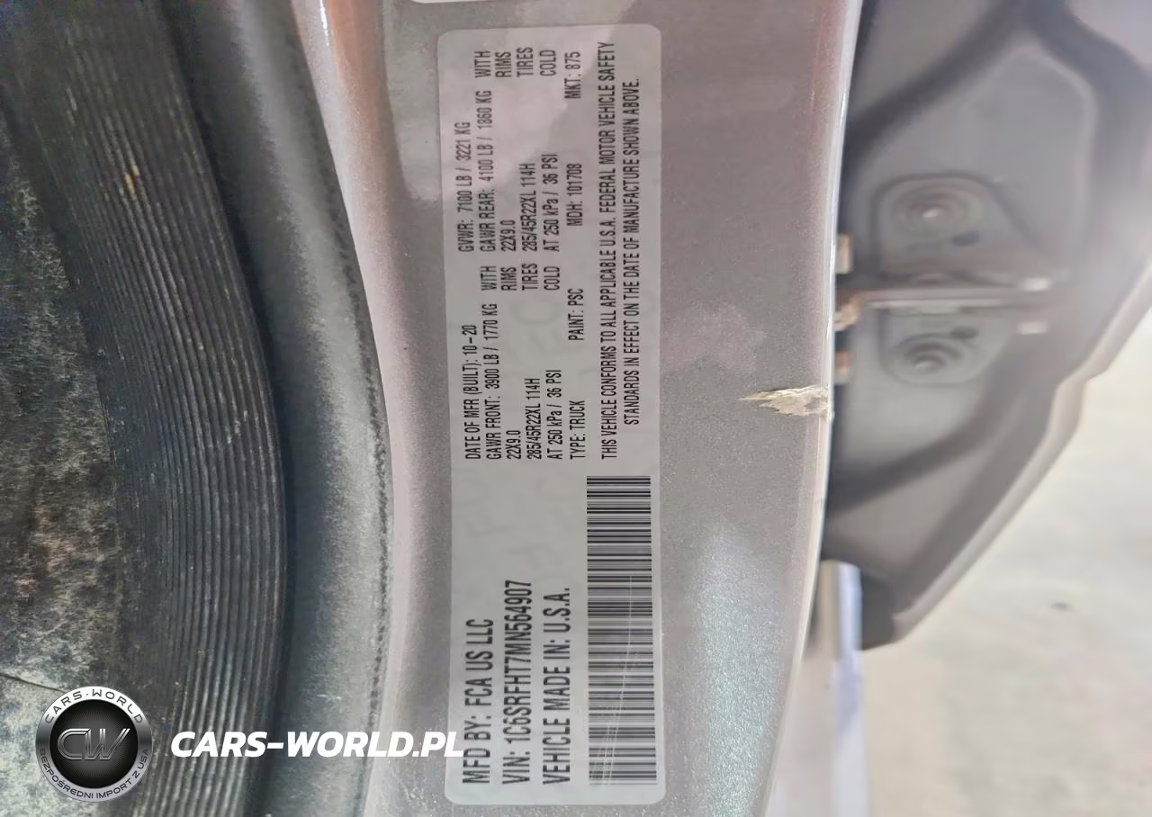 2021 Ram 1500 Limited VIN:1C6SRFHT7MN564907 - 12