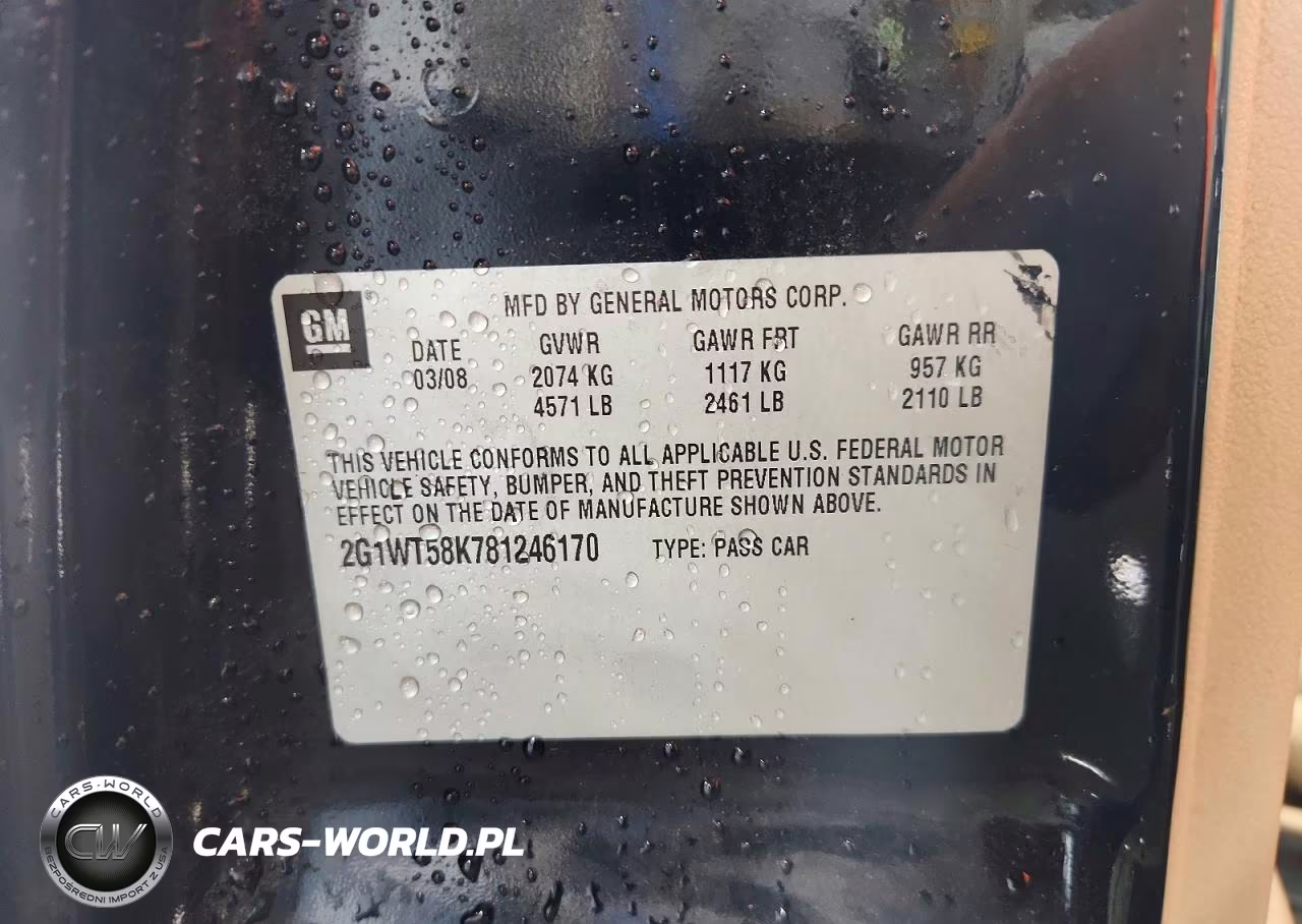 2008 Chevrolet Impala Lt VIN:2G1WT58K781246170 - 12