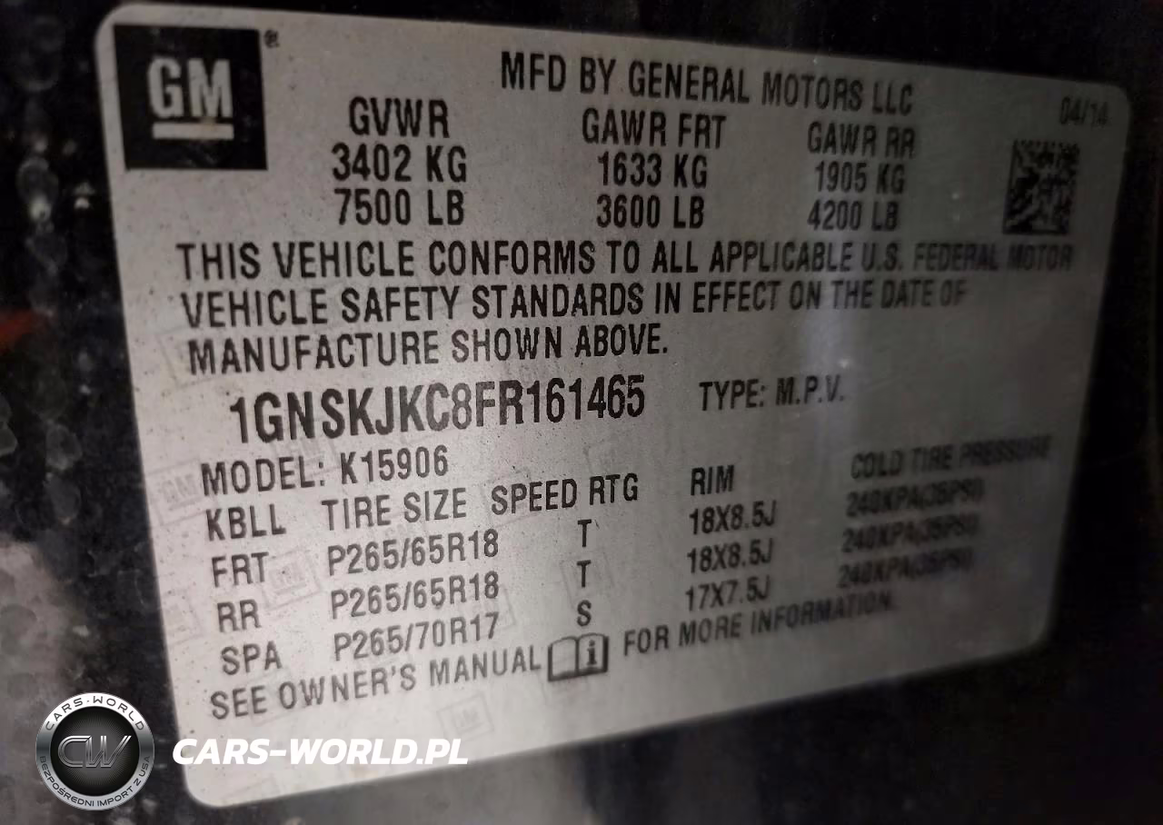 2015 Chevrolet Suburban K1500 Lt VIN:1GNSKJKC8FR161465 - 13