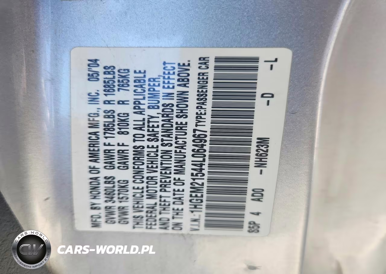 2004 Honda Civic Lx VIN:1HGEM21544L064967 - 12