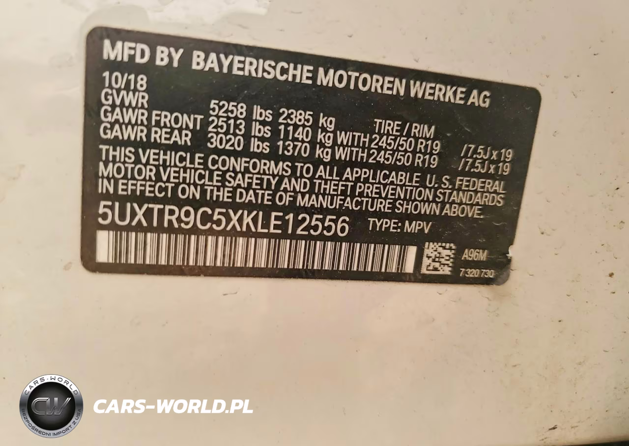 2019 BMW X3 xDrive30I VIN:5UXTR9C5XKLE12556 - 13