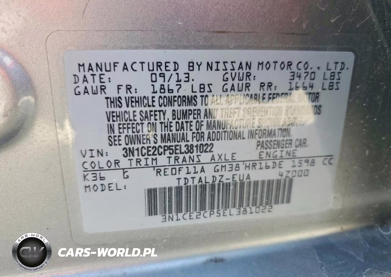 2014 Nissan Versa Note S VIN:3N1CE2CP5EL381022 - 12