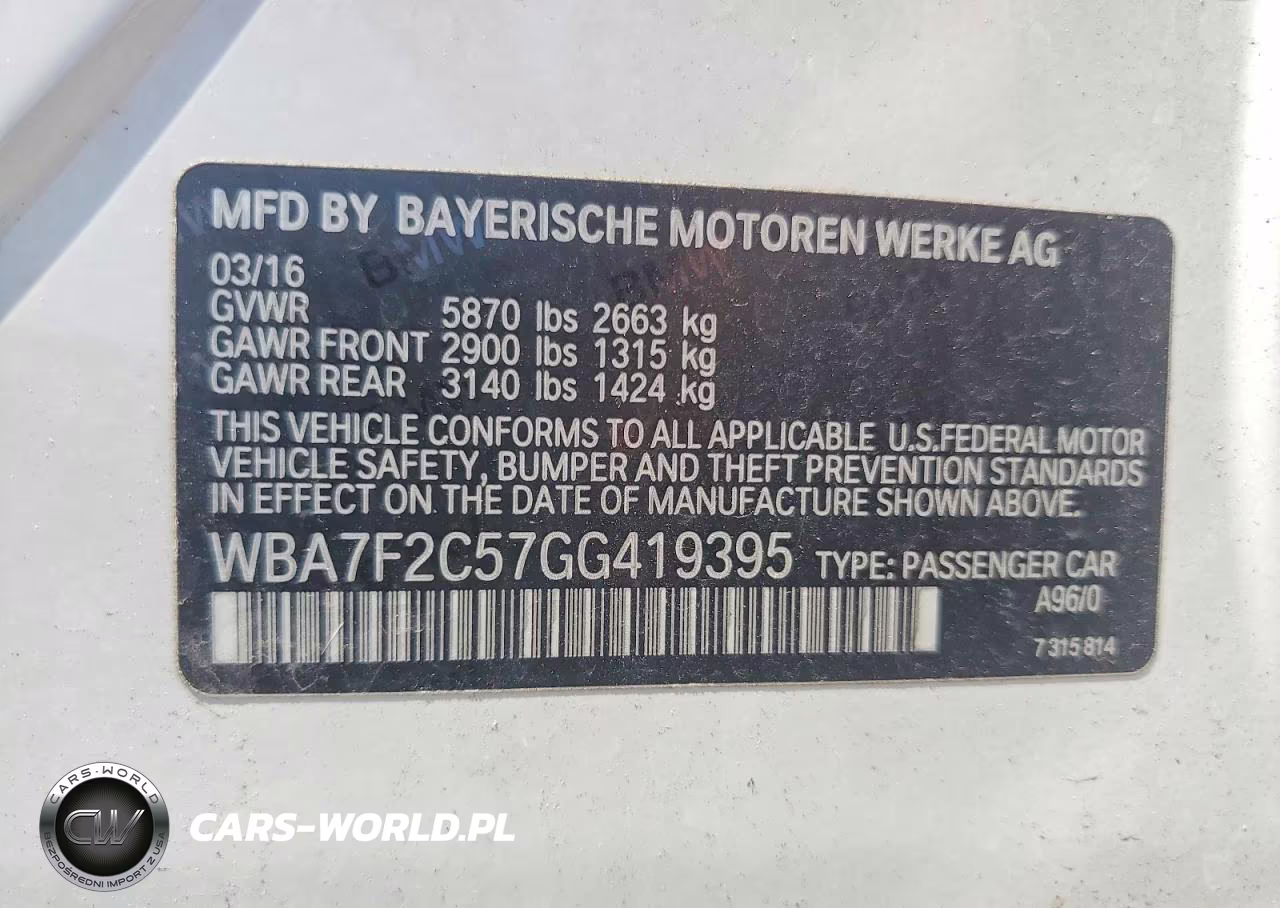 2016 BMW 750 Xi VIN:WBA7F2C57GG419395 - 12