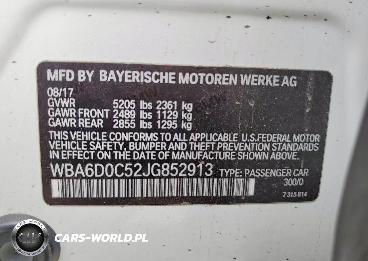 2018 BMW 640 I Gran Coupe VIN:WBA6D0C52JG852913 - 12