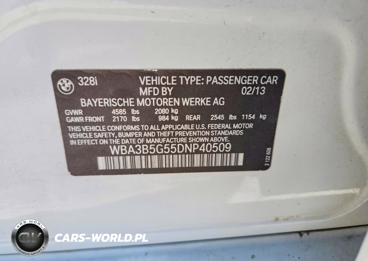 2013 BMW 328 Xi Sulev VIN:WBA3B5G55DNP40509 - 12