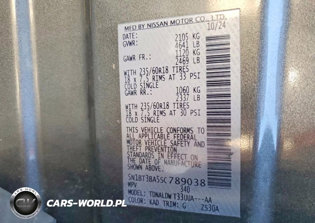 2025 Nissan Rogue Sv VIN:5N1BT3BA5SC789038 - 14