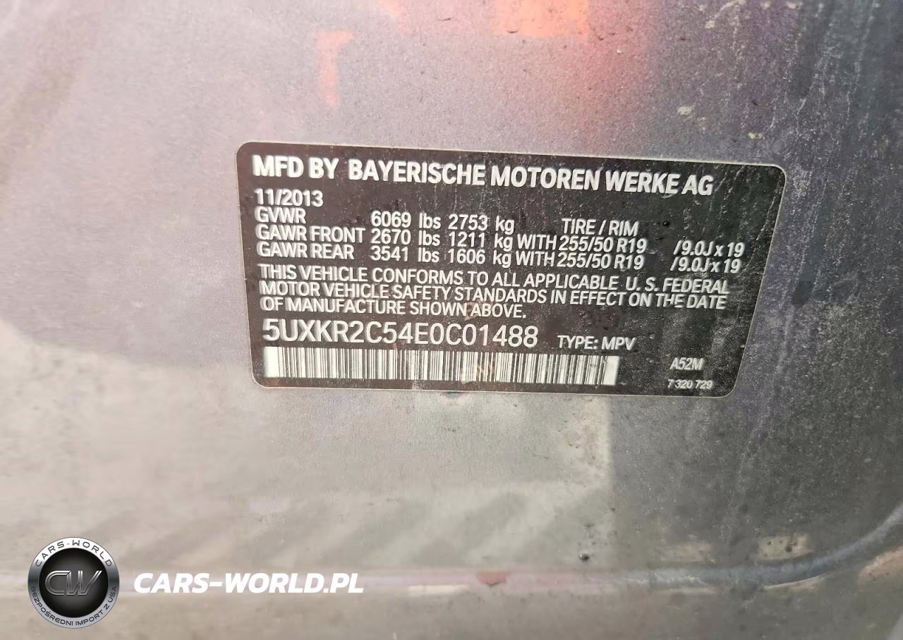 BMW X5 SDRIVE3 VIN:5UXKR2C54E0C01488 - 13
