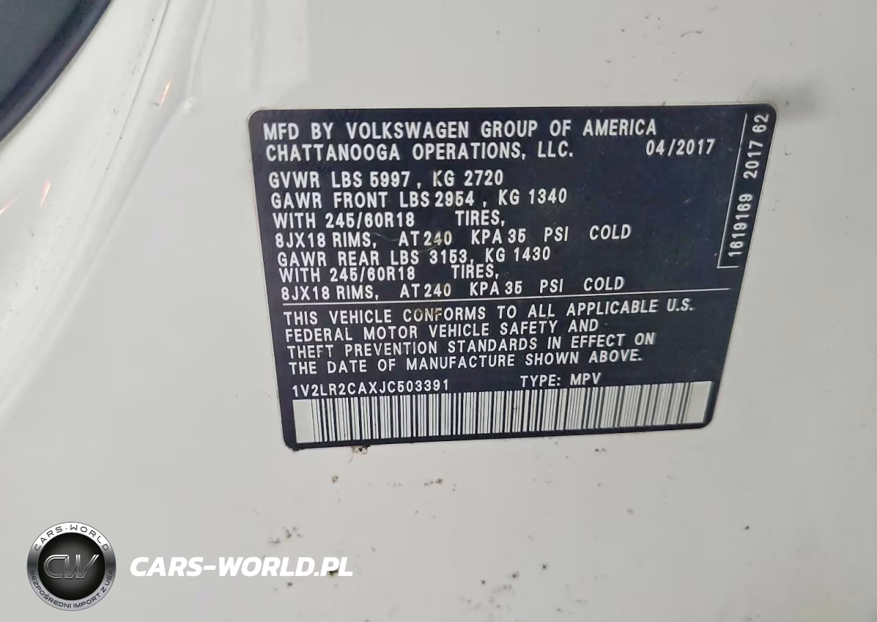 2018 Volkswagen Atlas Se VIN:1V2LR2CAXJC503391 - 12