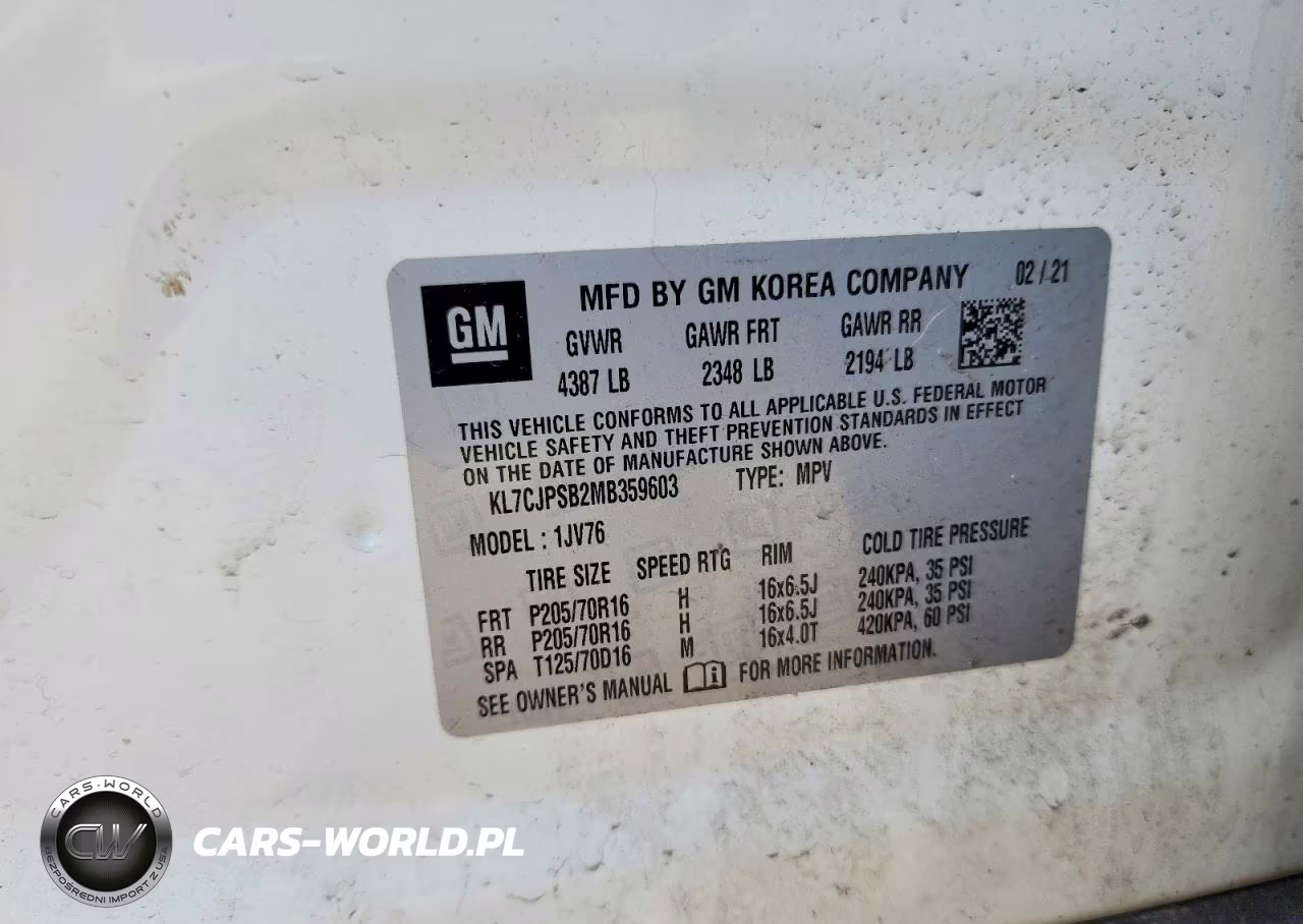 2021 Chevrolet Trax 1Lt VIN:KL7CJPSB2MB359603 - 13