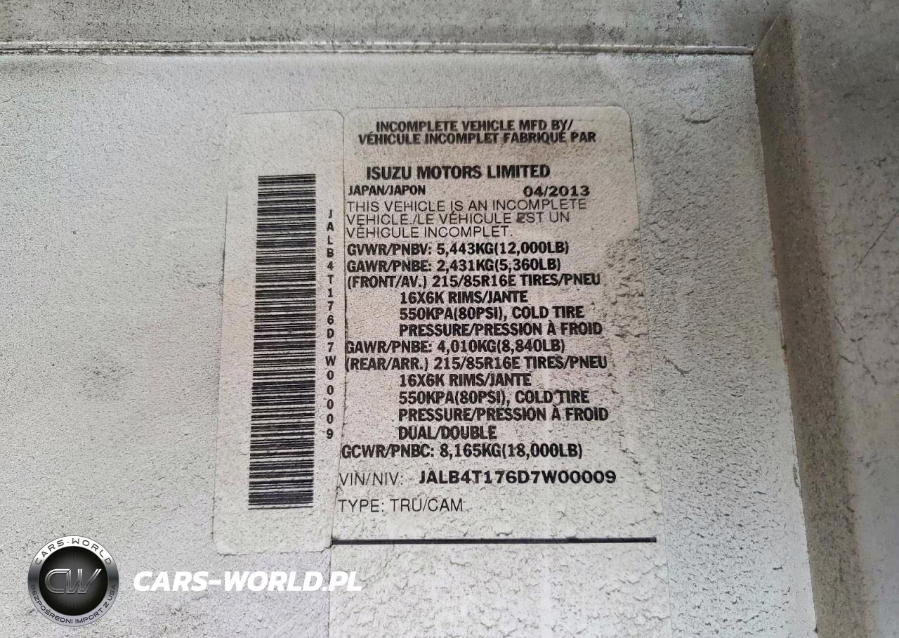 2013 Isuzu Npr Hd Delivery Van VIN:JALB4T176D7W00009 - 13
